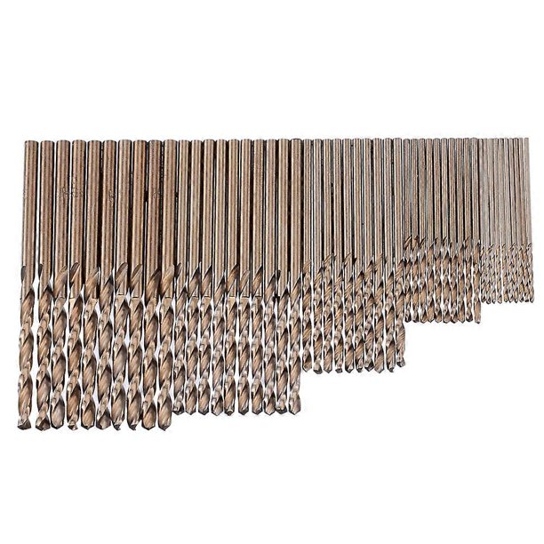 50pcs HSS-Co 5% M35 Cobalt Drill Bit Set Titanium Coated HSS High Speed Steel Drill Bits Set Power Tools 1/15/2/25/3mm