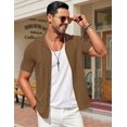 thumbnail image 4 of COOFANDY Beach Shirts for Men Vintage Knit Casual Button Down Shirt Short Sleeve Summer Holiday Clothes, 4 of 6