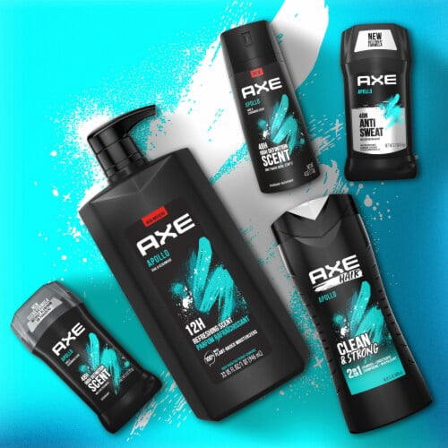 2X - Axe Apollo Men's Body Wash Pump Sage & Cedar Wood With Odor-Busting Prebiotics 32 fl oz