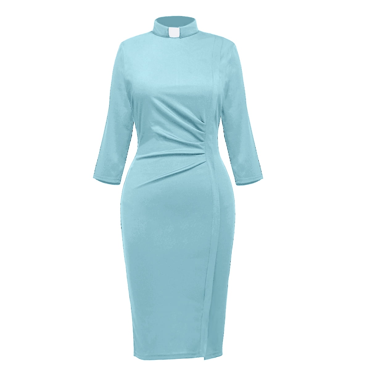 GRACEART Catholic Church Women Clergy Tab Collar Dress 3/4 Sleeve ...