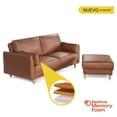 thumbnail image 2 of Sofá Cama Makora Samba con Memory Foam Color Café Vinipiel Respaldo Reclinable de 3 Posiciones, 2 of 7