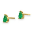 thumbnail image 2 of Primal Gold 14 Karat Yellow Gold Emerald Post Earrings, 2 of 3