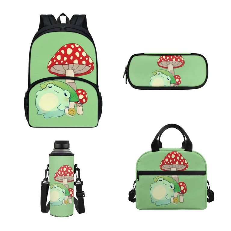 Pzuqiu Girls Backpack with Lunch Bag for School Kids 6-8 Butterfly
