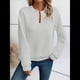 thumbnail image 3 of Sudadera de Cuello en V para Mujer, Larga, Estilo Jersey M, 3 of 5