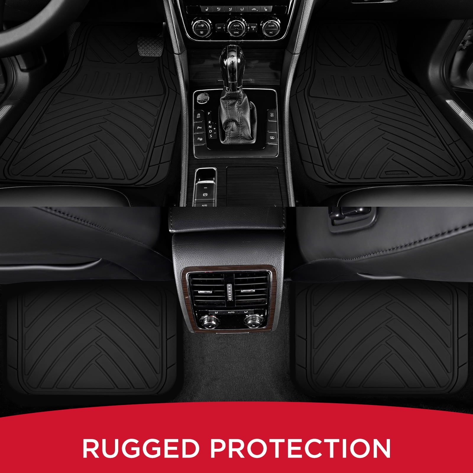 Rubbermaid Car Floor Mats Set, Lightweight Floor Mats,All-Weather Rubber  Car Mats, Non-Slip, Easy to Clean, Universal Fit for Cars, Trucks & SUVs, Black