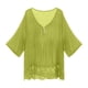 thumbnail image 5 of Blusa vintage con cuello en V y volantes de encaje para mujer - Top informal de manga 3/4 - Mezcla de algodón, lavable a mano/a máquina - Tallas M-XXXXXL, 5 of 8