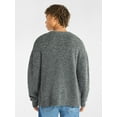 thumbnail image 3 of No Boundaries V-Neck Brushed Cardigan Sweater, Midweight, Men's & Big Men's, 3 of 5