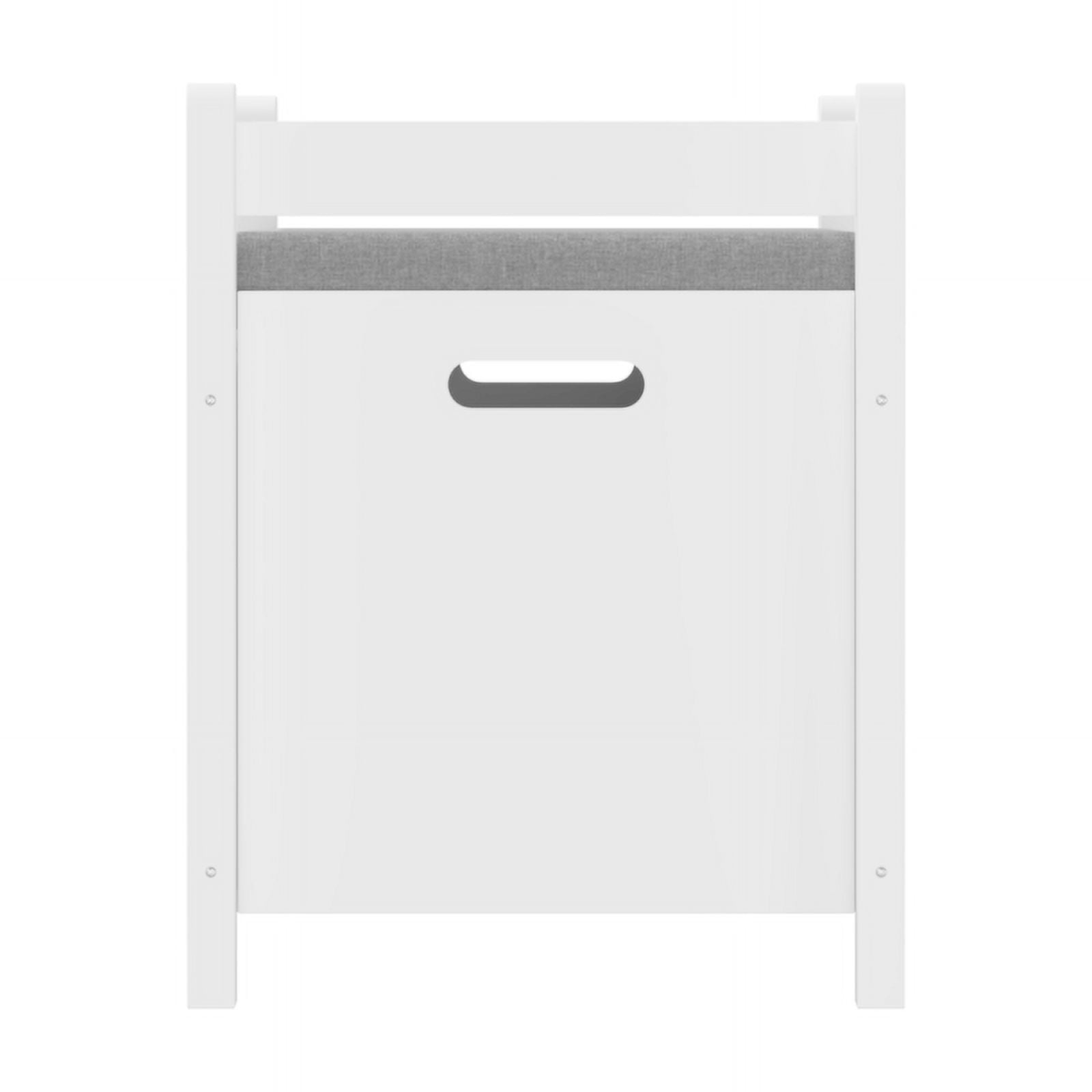 Kids Toy Box Chest, White Rubber Wood Toy Box for Boys Girls, Large Storage Cabinet