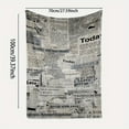 thumbnail image 2 of Soft Vintage Newspaper Print Flannel Throw Blanket - Cozy & Lightweight, Perfect for Couch, Bed, Office, and Living Room Decor - Versatile All-Season Gift for Family and Friends, 2 of 6