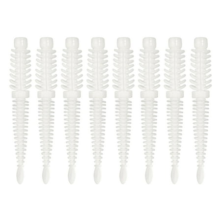 Jkung 8Pcs 8CM/2G Soft Worm Lure Topwater Reverse Thread Elastic Worm Bionic Artificial Leech Bait Saltwater Freshwater Bass Fishing Accessories