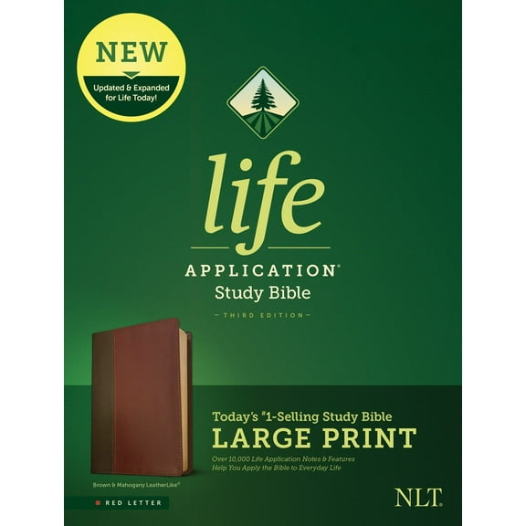 NLT Life Application Study Bible/Large Print (Third Edition) (RL)-Brown/Tan LeatherLike