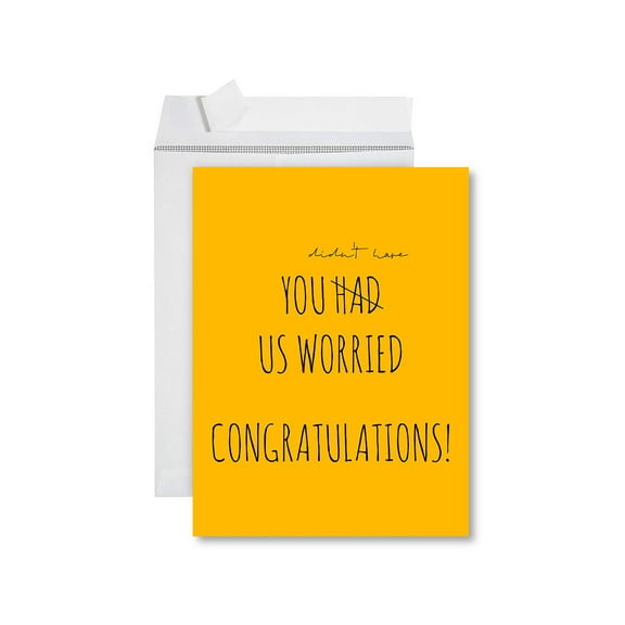 Koyal Wholesale Funny Congratulations Jumbo Card With Envelope, You Had Us Worried, Graduation Greeting Card for College