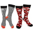 thumbnail image 2 of TeeHee Novelty Crazy Fun Crew Socks 2-Pack for Men (Skeleton Checker Stripes), 2 of 7