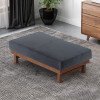 thumbnail image 2 of Temzyl Modern Microfiber Cocktail Ottoman with Wood Frame, Navy Blue and Walnut, 2 of 7