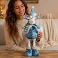 thumbnail image 7 of Blue elk Standing Figure, Telescoping Christmas Doll Decor, Vintage Plaid Fabric Stretchable Figures, for Xmas Tree Home Party Festive Decor Christmas New Year Gift, Holiday Display Collection, 7 of 7