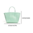 thumbnail image 2 of La capacidad grande tejida PVC de la capacidad grande de la cesta del almacenamiento de la playa del bolso de asas ahueca hacia fuera el bolso de moda, 2 of 7