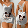 thumbnail image 4 of Vestido de Casa de Minnie Mouse para mujer, vestido con lazo de Mickey, falda de pijama de superficie de satén, moda de Disney, elegante para fiesta, verano 2024, 4 of 5