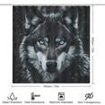 thumbnail image 2 of 4 Piece Bathroom Rug Set with Shower Curtain Wolf with Blue Eyes Bathroom Decor Set with Non-Slip Rugs Toilet Lid Cover And Bath Mat Animals Art Wolf Shower Curtain with 12 Hooks, 2 of 8