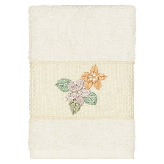 Linum Home Textiles Caroline Embellished Turkish Cotton Washcloth