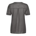 thumbnail image 1 of Pompotops T-Shirt Décontracté Mode Femme Col en V Couleur Unie Manches Courtes Ample, 1 of 4