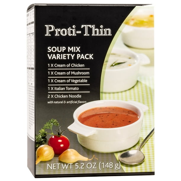 ProtiThin High Protein Diet Soup Low Calorie Low Carb Low Sugar Variety Pack 6/Box