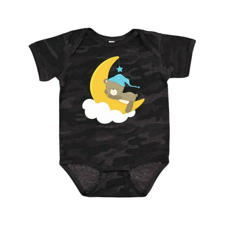 

Inktastic Sleeping Bear Little Bear Bear on the Moon Gift Baby Boy Bodysuit