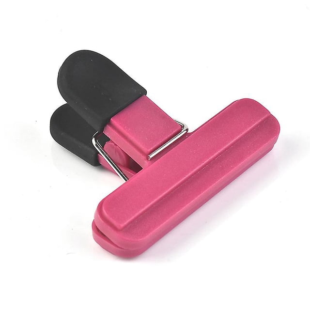 Clip para sellar bolsas de plástico, multiusos, para comida, refrigerios y oficina, 5 clips pequeños de color rosa y rojo.