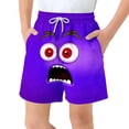 thumbnail image 1 of EGNMCR Children's Pocket Shorts Drawstring Elastic Printed Casual Swim Trunks five point pants, 1 of 8