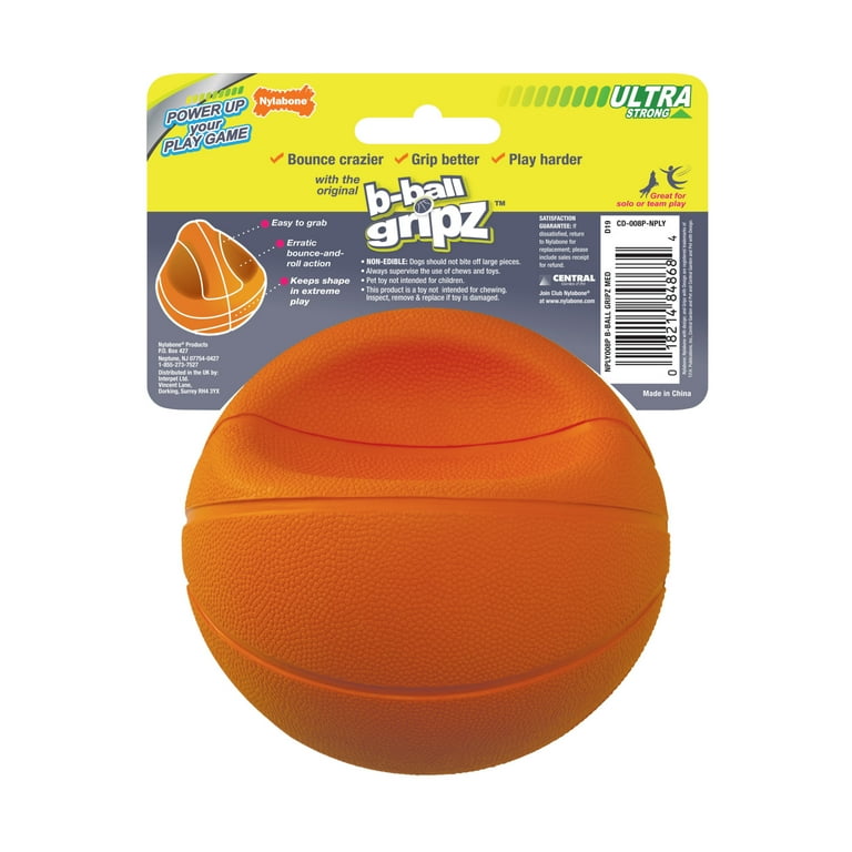 Nylabone Power Play B-Ball Gripz Basketball Dog Toy Medium