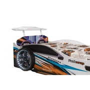GTX Twin Race Car Bed with LED Lights & Sound FX, Kids Racing Bedroom Furniture