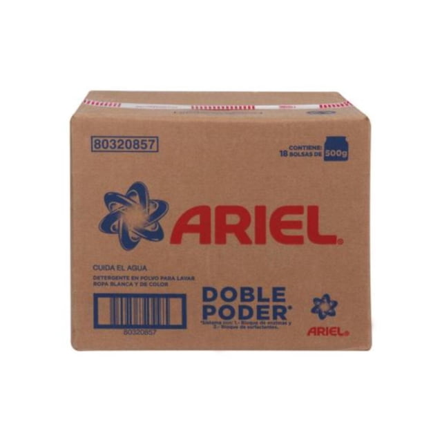 Pack de 18 Detergentes en Polvo Ariel Regular de 500 gr Ariel Regular
