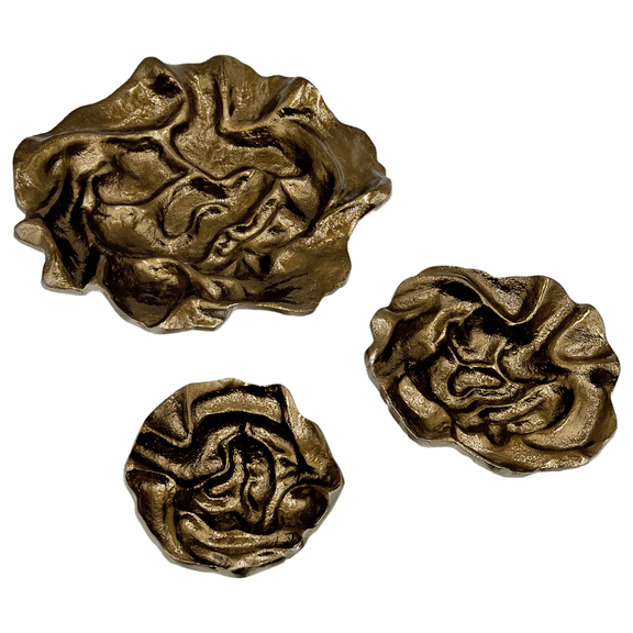 Aluminum Decorative Flower Bowl Set of 3