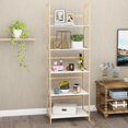 thumbnail image 3 of 5-Tier Bookshelf,Industrial Ladder Bookcase Open Display Shelf,Book Storage Organizer for Living Room,Bedroom,Bathroom and Home Office, 3 of 5