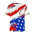 thumbnail image 4 of Fartey 4th of July Patriotic Shirts for Women Plus Size Summer Short Sleeve Tops Dressy Casual Button V Neck Festival T-Shirts Trendy Stars Stripe Graphic Tees Multicolor L, 4 of 4