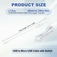 thumbnail image 2 of USB Male to Micro USB Male Power Cable with Switch White 1, 2 of 6