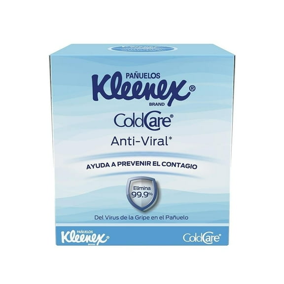 Pañuelos desechables Kleenex Cold Care anti viral 80 pzas