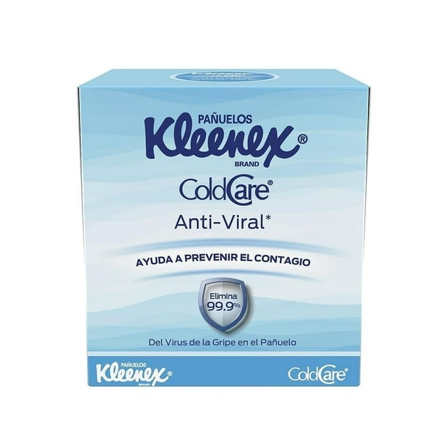 Pañuelos desechables Kleenex Cold Care anti viral 80 pzas
