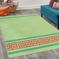 thumbnail image 2 of Abstract Decorative Rug, Simplistic Classic Greek Inspired Pattern in Monochrome Design, Quality Carpet for Bedroom Dorm and Living Room, 6 Sizes, Pale Green Vermilion and Teal, by Ambesonne, 2 of 4