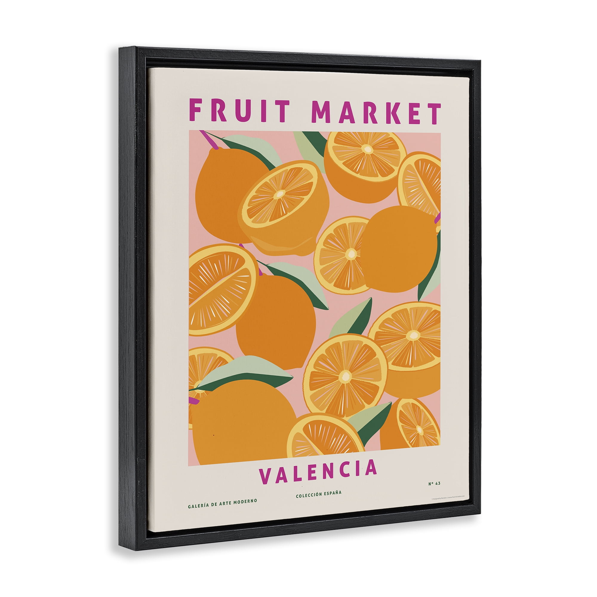Stupell Industries Fruit Market Oranges Food & Beverage Painting Black Floater Framed Canvas Art Print Wall Art, 25 x 31