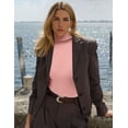 thumbnail image 3 of Ekouaer Women' Turtleneck Long Sleeve Shirts Slim Fit Thermal Underwear Tops Lightweight Pullover Tees, 3 of 5