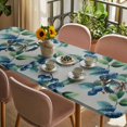 thumbnail image 3 of Blueberry Spring Leaves Table Cloths for 8 Foot Rectangle Tables, Grey Botanical Branches Patio Waterproof Elastic Fitted Tablecloths, Washable Rectangular Table Cover for Camping, 3 of 8
