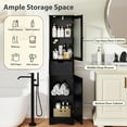 thumbnail image 6 of LOKO 67” Tall Bathroom Storage Cabinet with 2 Doors & 1 Drawer, Modern Floor Cabinet with Adjustable Shelves & Frosted Glass Door, Narrow Linen Tower Cabinet for Bathroom Living Room (Black), 6 of 18
