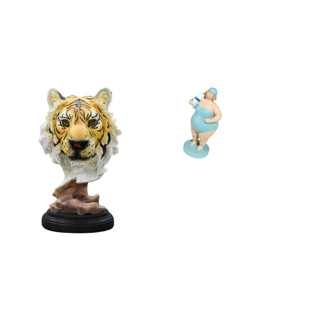 Escultura de mesa,Escultura de cabeza de tigre Estatua moderna de sobremesa,Figura de dama en traje de baño,Figura de dama en traje de baño para decoración de mesa,Escultura de mujer de