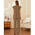 thumbnail image 4 of Ekouaer Lounge Sets for Women 2 Piece Outfits Knit Sweater Vest Lounge Pants Casual Matching Loungewear Set, 4 of 7