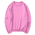 thumbnail image 5 of Trgacdwlo Crewneck Sweatshirts Women Long Sleeve Pullover Women Solid Color Fall Winter Warm Fleece Sweatshirt for Women Pink XXL, 5 of 7