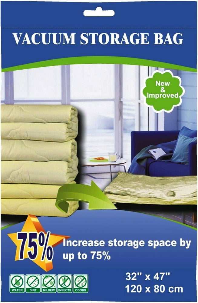 3 Pack Premium Jumbo Vacuum Seal Bags Space Saver Storage 32'X47' Plastic