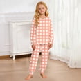 thumbnail image 3 of WOYY Girls Plaid Pajamas Snug Fit Long Sleeve Top Pants Sleepwear Loungewear, Sizes 2-10, 3 of 4