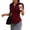 Wine, variant on Business Daily Office Stretch Blouse Lapel Collar Short Sleeve Front Ruched Bust Slim Waist Curved U Hem Solid Fitted Summer Work Shirt Black S