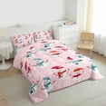 thumbnail image 3 of Manfei Cartoon Xmas Snowman Queen Comforter Set,Merry Christmas Bedding Sets,Pink Red Blue Bedding Comforter Set For Girl Kids,Breathable Home Decor Reversible,3 Pieces, 3 of 8