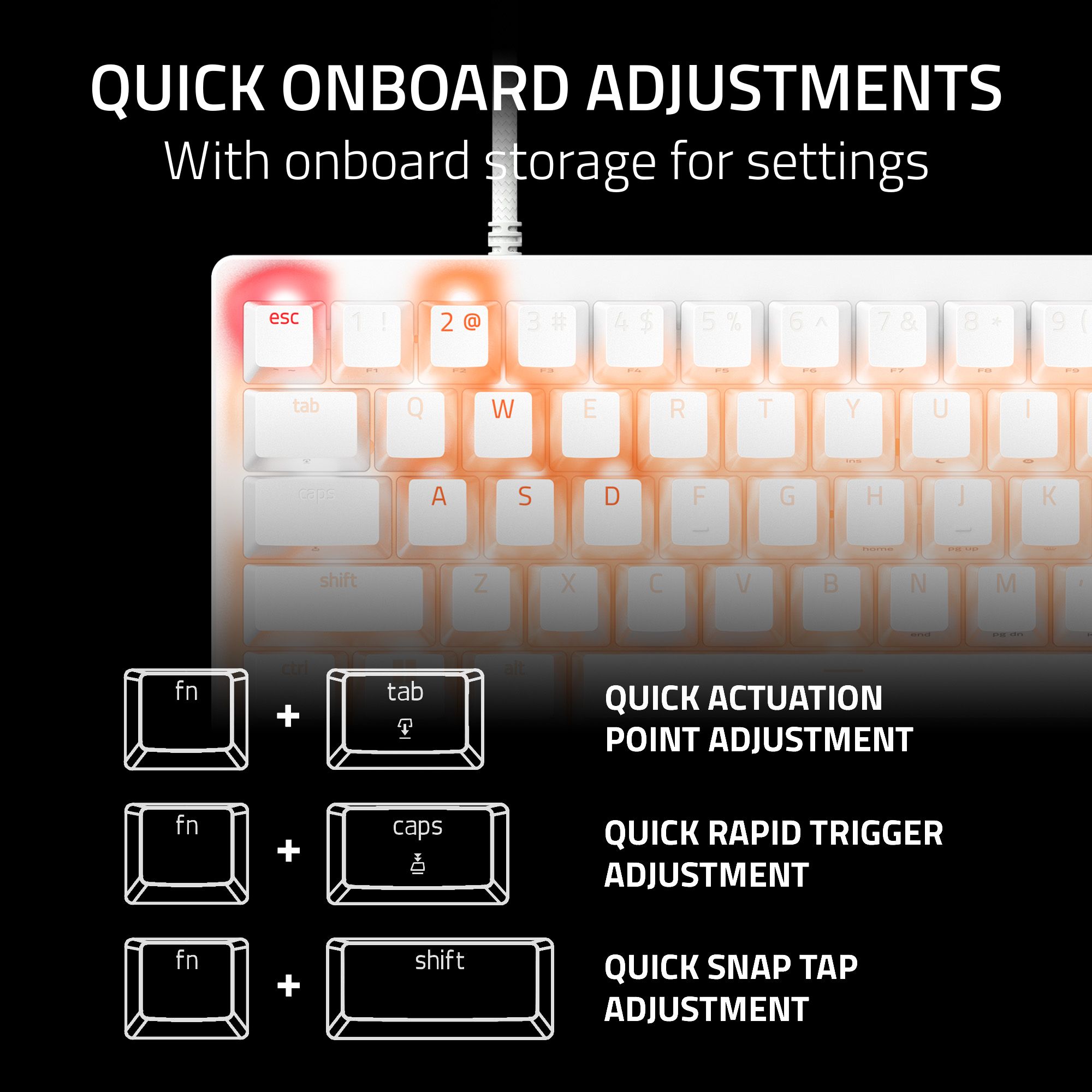 Razer Huntsman V3 Pro Mini 60% Optical Gaming Keyboard, White photo 7
